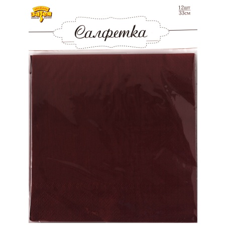 Салфетка бордовая 33см 12шт/G