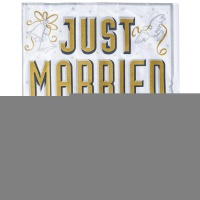 Флаг д/авто JUST MARRIED белый 45см/A