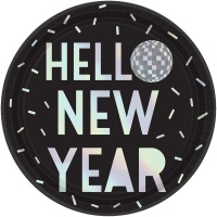 Тарелка HNY Диско перламутр 23см 8шт/А