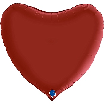 Г Б/РИС СЕРДЦЕ 36" Сатин Rubin Red