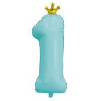 Р ЦИФРА 1 32" С короной Aquamarine