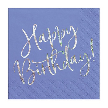 Салфетка Happy B'day! синяя 33см20шт/PD