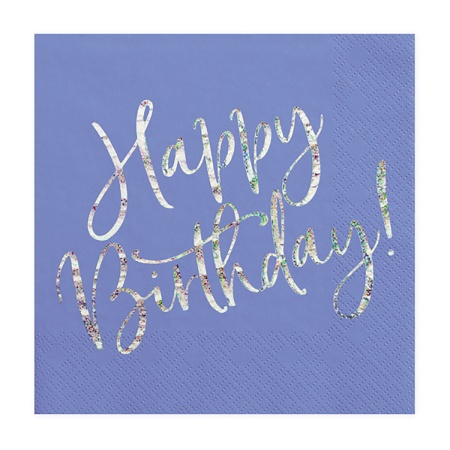 Салфетка Happy B'day! синяя 33см20шт/PD