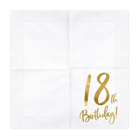 Салфетка 18th Birthday белая 33см20шт/PD