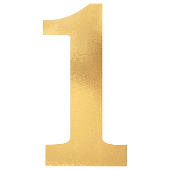 Баннер "1" Gold фольг 23см 6шт/A