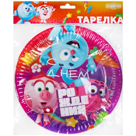Тарелка бум СДР Смешарики Яркие 23см 6шт