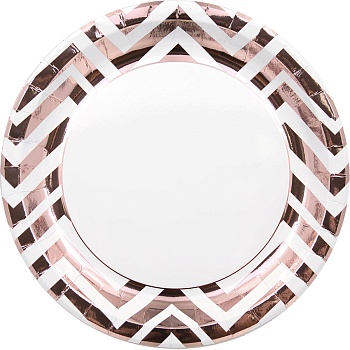 Тарелка Шеврон Rose Gold 23см 8шт/Р