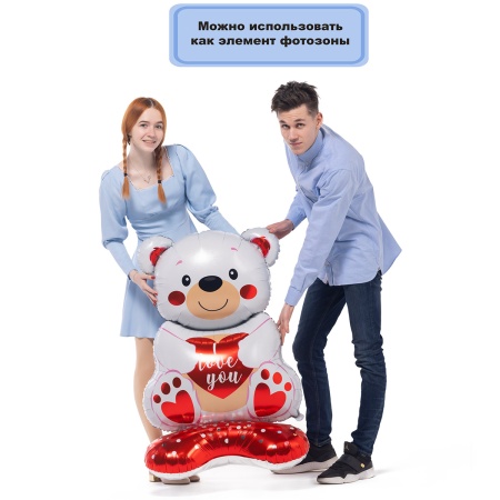 К ФИГУРА AIR Мишка с сердцем ILY белый