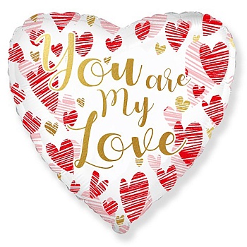 Ф 18" YOU ARE MY LOVE Сердца