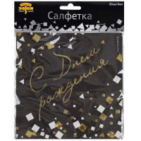 Салфетка С ДР Конфетти Party чер 33см6шт