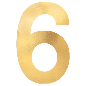 Баннер "6" Gold фольг 23см 6шт/A