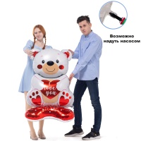 К ФИГУРА AIR Мишка с сердцем ILY белый