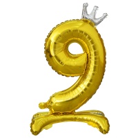 К ЦИФРА 9 32" Gold на подставке Корона