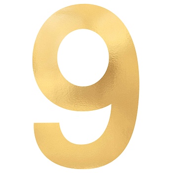 Баннер "9" Gold фольг 23см 6шт/A