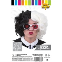 Парик карн Кудри 2цв черно-белый 30см/G