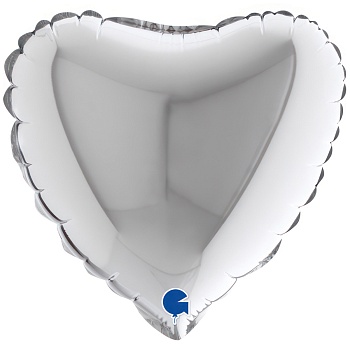 Г Б/РИС СЕРДЦЕ 9" Металлик Silver