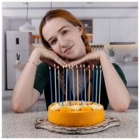 Свечи д/торта Голубой Микс 17см 24шт/G