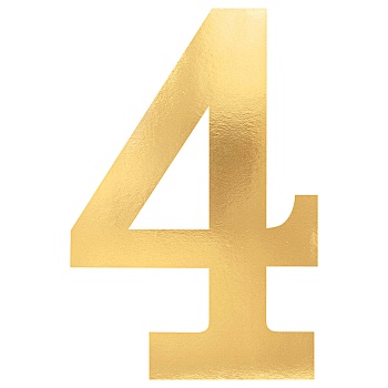 Баннер "4" Gold фольг 23см 6шт/A