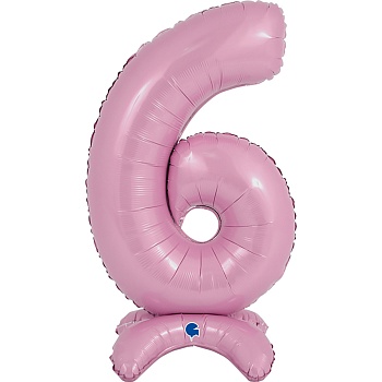 Г ЦИФРА 6 25" Pastel Pink на подставке