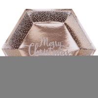 Тарелка Снегопад RoseGold XMAS 27см8шт/N