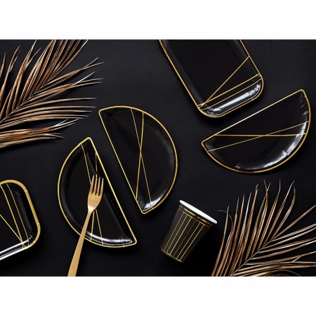 Тарелка Black&Gold Линии 21х10см 6шт/PD