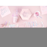Стакан Happy B'day! розовый 220мл 6шт/PD