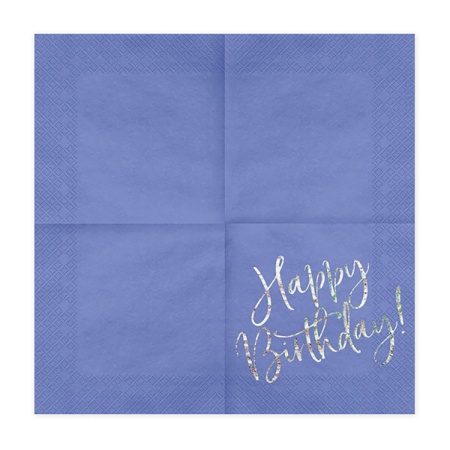 Салфетка Happy B'day! синяя 33см20шт/PD