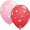 Шелк 11" Сердца Red Pink/Q