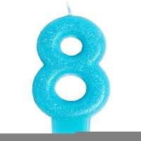 Свеча -цифра "8" Блестящая 7,6см/V