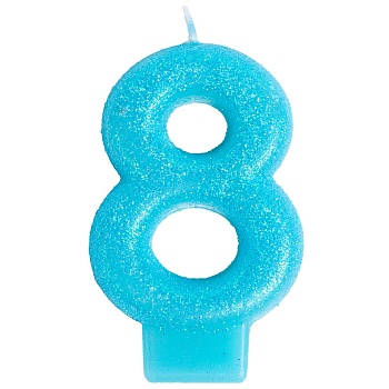Свеча -цифра "8" Блестящая 7,6см/V