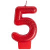 Свеча -цифра "5" Блестящая 7,6см/V