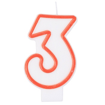 Свеча-цифра "3" Классик 6см/G