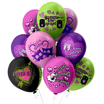 БК Шар 12" 1ст. 2цв. Романтика Love is.!