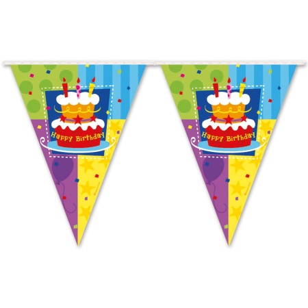 Гирлянда-вымпел Торт Birthday 360см/G