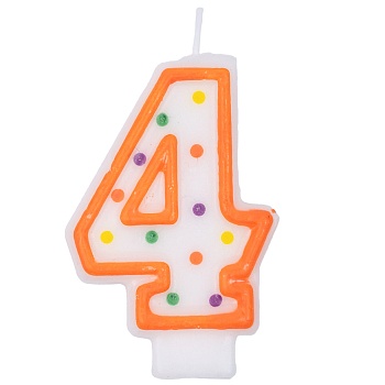 Свеча -цифра "4" 7,6см/A