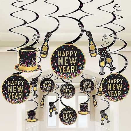 Спираль HNY конфетти 46-60см 30шт/А