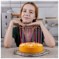 Свечи д/торта Розовый Микс 17см 24шт/G