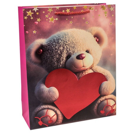 Пакет подар тис Мишки Love микс 26х32